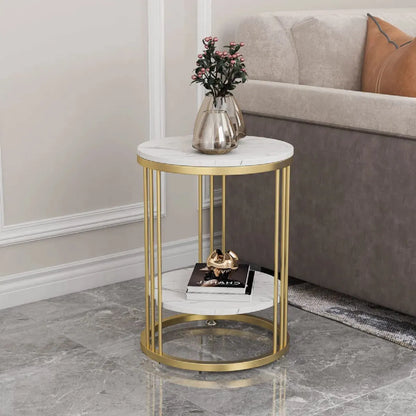 HomelyHue™ Round Marble Accent Table