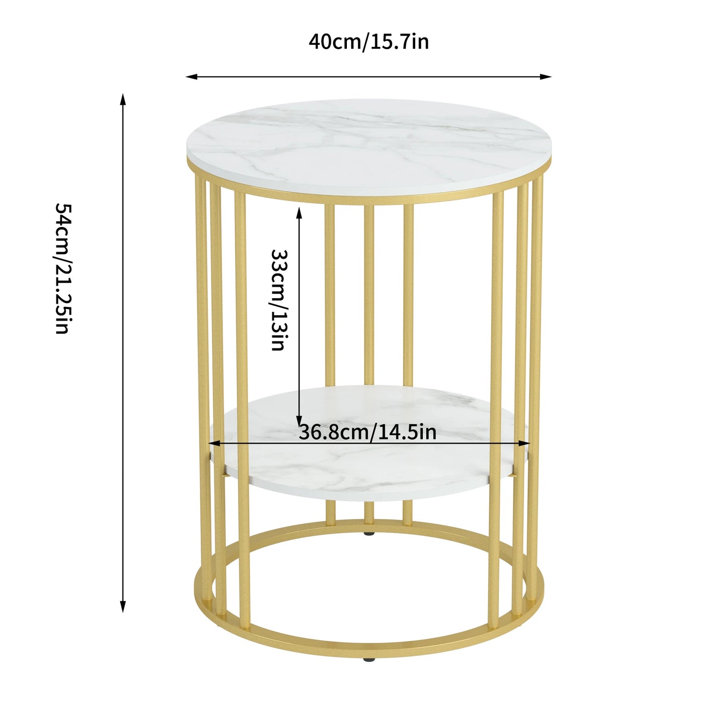 HomelyHue™ Round Marble Accent Table